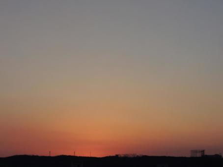 空 夕焼け オレンジ グラデーション 空 夕焼け オレンジ グラデーションの写真