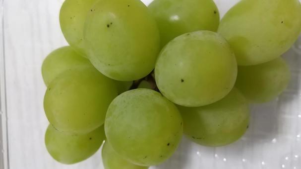 皮ごと食べる緑のブドウシャインマスカット シャインマスカット,ブドウ,皮ごと食べるの写真素材