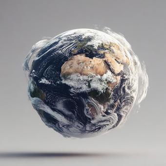 大陸と雲が鮮やかな地球の姿 大陸と雲が鮮やかな地球の姿の写真