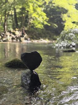 Photo, chuan, river play, stone, 