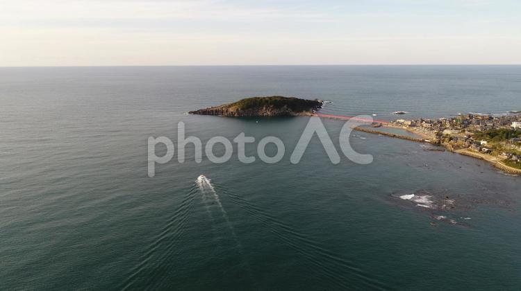 上空の海と島 海,海景,自然の写真素材