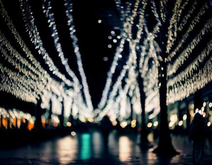 クリスマス時期のイルミネーション1 イルミネーション,冬,夜景の写真素材