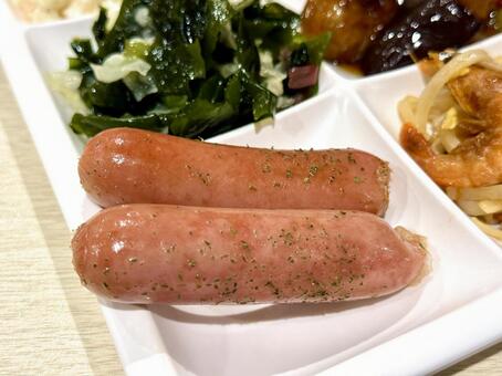 バイキング　ソーセージ 一口サイズ,ソーセージ,ウインナーの写真素材