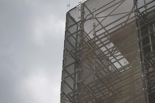 マンション工事 足場,鉄骨,リフォームの写真素材