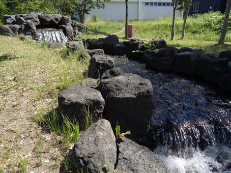 北海幹線用水路 遊緑通り 北海幹線用水路 遊緑通り 小川,滝,公園の写真素材