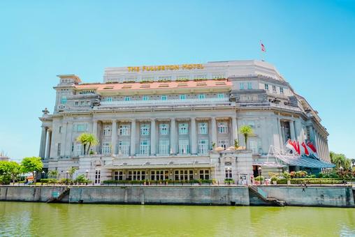 【シンガポール】金融街の街並み シンガポール,ビル,金融街の写真素材