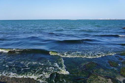 波の押し寄せる海岸 海,空,海辺の写真素材