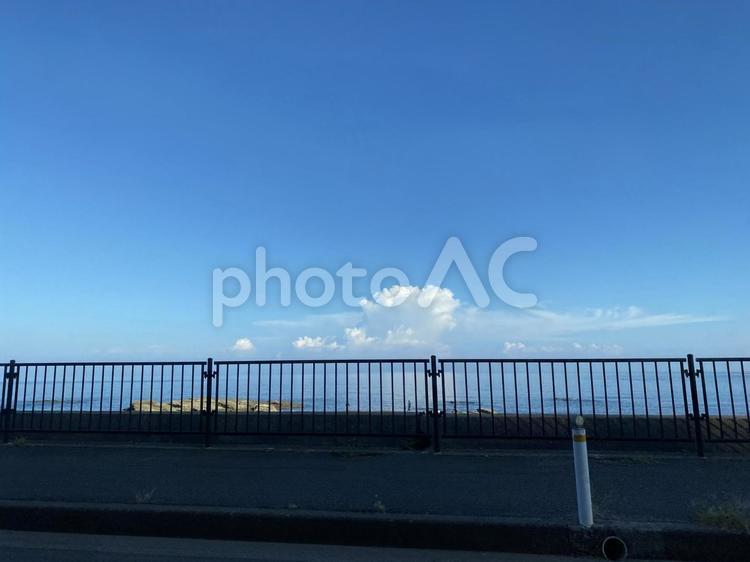 夏の日本海と空1 空,海,雲の写真素材