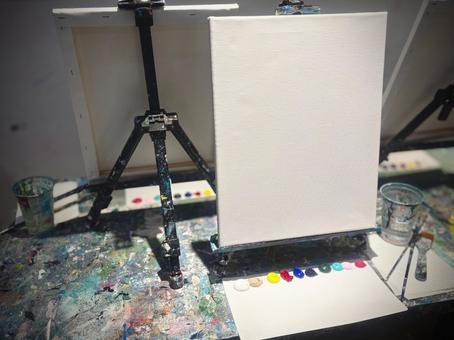 白いキャンバスの表側と裏側 キャンバス,真っ白,描くの写真素材