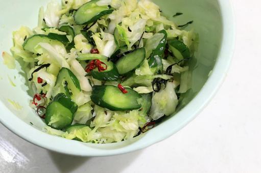 Photo, shallow pickles, cabbage, cucumber, 