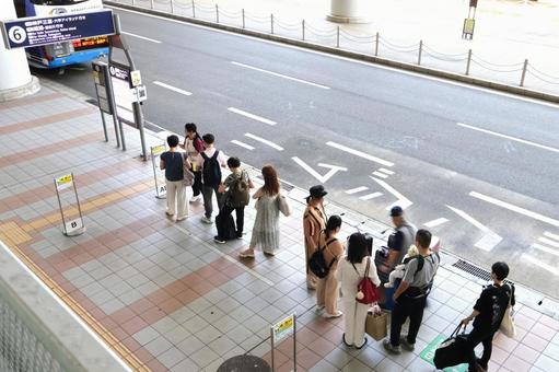 Photo, kansai international airport, bus stop, bus terminal, 