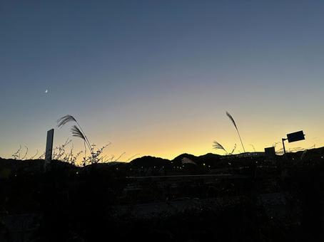 秋の夕焼け 秋の夕焼けの写真