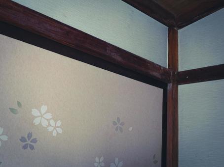 部屋の隅 部屋の隅 和室,襖,針の写真素材