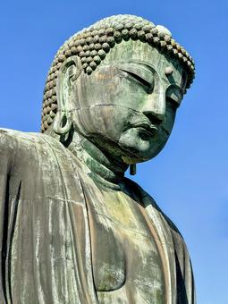 鎌倉大仏のアップ 鎌倉大仏のアップ 鎌倉,鎌倉大仏,長谷の写真素材