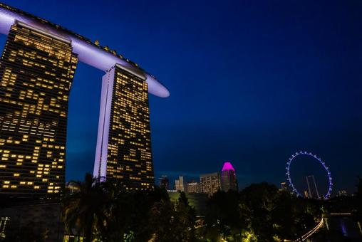 【シンガポール】マリーナベイサンズ シンガポール,マリーナベイサンズ,ベイフロントの写真素材