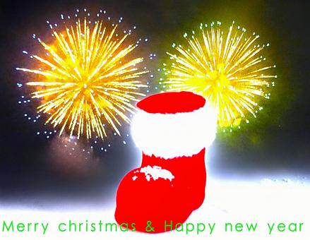 クリスマスブーツ（カウントダウン） クリスマス,ニューイヤー,ブーツの写真素材