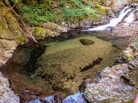 澄んだ水たまり 透明度,透明感,水鏡の写真素材
