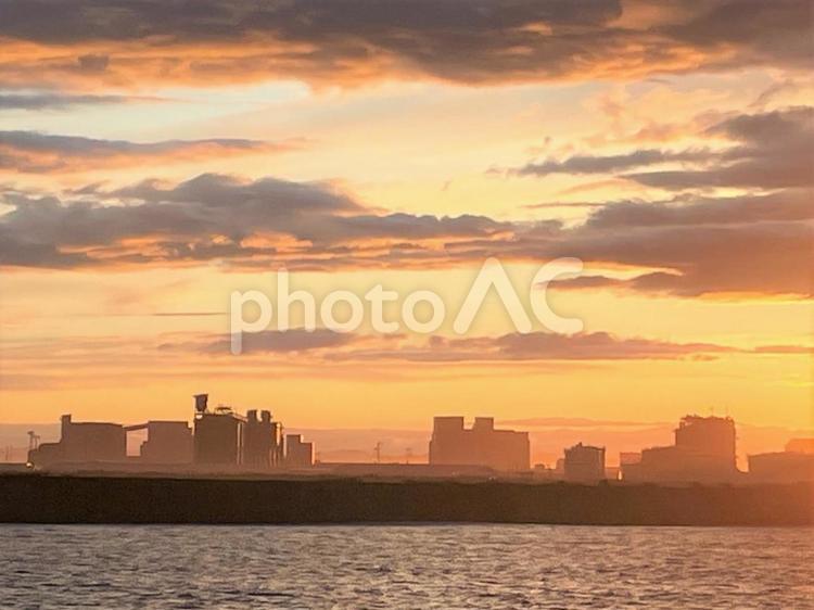 北海道の風景　14726 夕焼け,風景,景色の写真素材