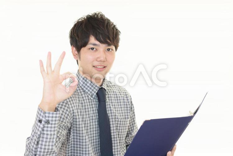 OKサインのビジネスマン 男性,仕事,ビジネスの写真素材