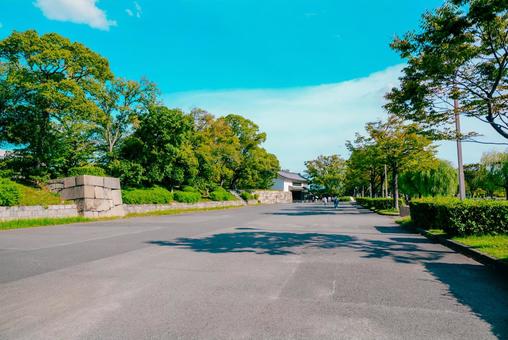 【大阪】大阪城公園の雰囲気 大阪城,お城,城の写真素材