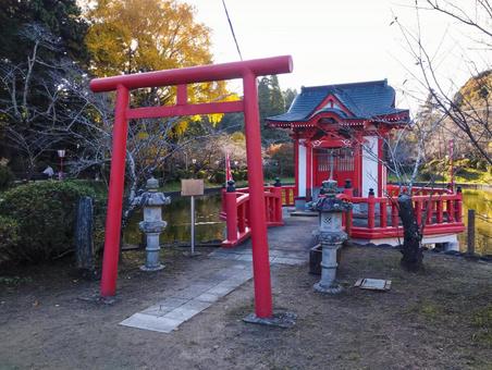 弁財天in茂原公園 茂原公園,弁財天,紅葉の写真素材