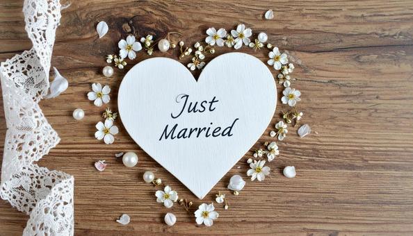 Just Marriedとハートマーク Just Marriedとハートマークの写真