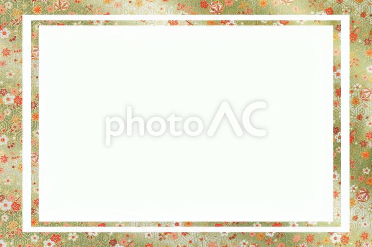 和風柄の切り抜き二重枠psd 背景,和風,和柄の写真素材