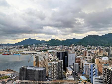 北九州市小倉北区の朝の風景 北九州市小倉北区の朝の風景 北九州市,小倉北区,福岡県の写真素材
