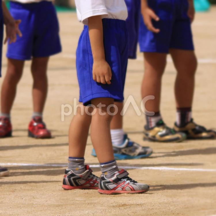 小学校の運動会　種目の順番待ち 運動会,小学校,運動場の写真素材