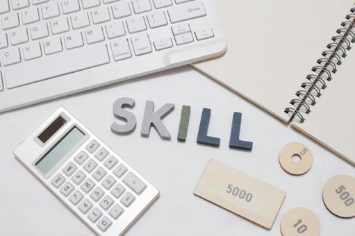 The skill letters are placed on the desk ①, JPG