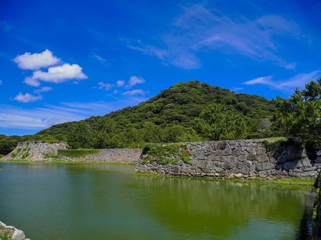 萩城跡と指月山 萩城跡と指月山 萩城跡,指月山,夏の写真素材