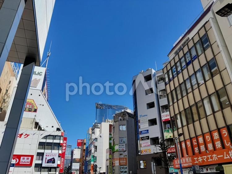 横浜駅西口の風景 空,街並み,japanの写真素材