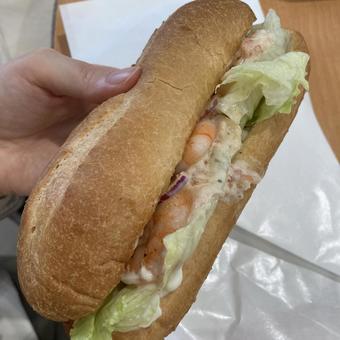 サンドイッチ〜エビとサーモン、アボカド サンドイッチ,サーモン,アボカドの写真素材