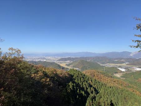 鎌刃城からの眺め2 鎌刃城,城址,続日本100名城の写真素材