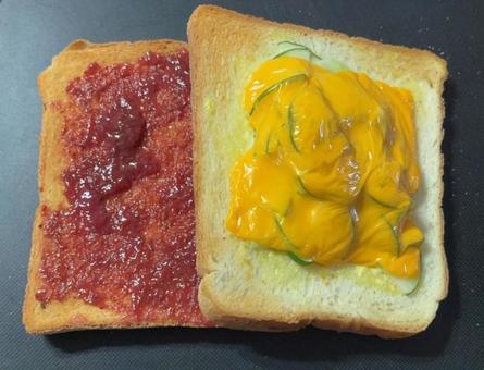 Cucumber and cheddar cheese toast, JPG
