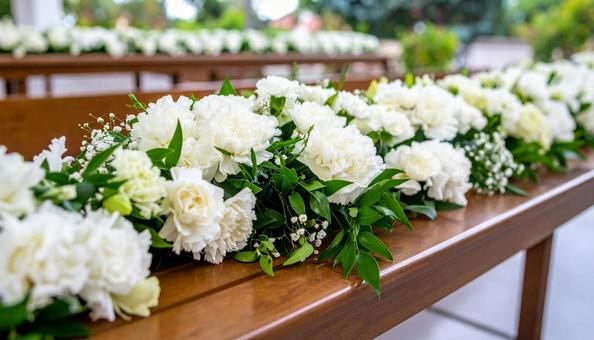 葬儀場のフラワー祭壇 葬儀場のフラワー祭壇の写真