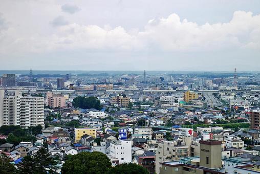 宇都宮市役所から望む市街地風景 市街地,宇都宮市,宇都宮市役所の写真素材
