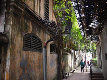 路地 イポー,駅前,マレーシアの写真素材