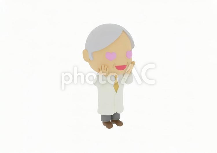目がハートで一目惚れする先生医者教授博士 医者,医師,医療スタッフの写真素材