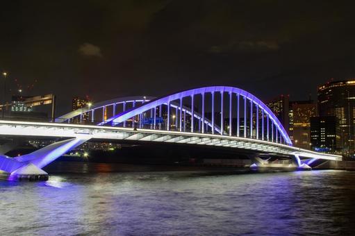 築地大橋のライトアップ・夜景 築地大橋のライトアップ・夜景 築地大橋,東京,夜景の写真素材