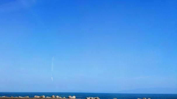 青空と海 青空と海の写真