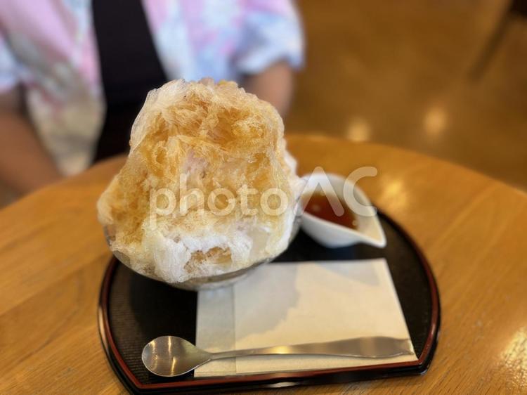 ほうじ茶のかき氷 かき氷,食べ物,料理の写真素材