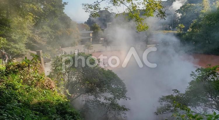 血の池地獄_07 血の池地獄,血,赤の写真素材