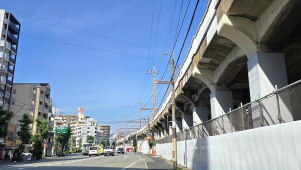 Photo, near jr hyogo station, jr kobe line, elevated structures, 