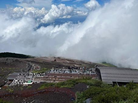 Scenery and clouds near the summit, peak, rock, cloud, JPG