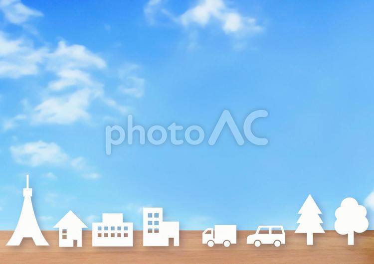 街並みシルエット　空 街並み,都市,ライフスタイルの写真素材