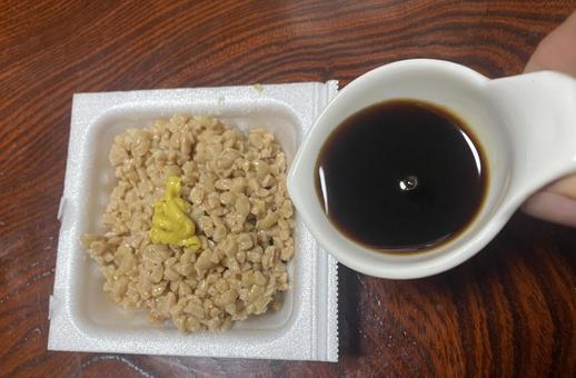 ひきわり納豆 黒酢 ひきわり納豆 黒酢 納豆,ひきわり納豆,カラシの写真素材