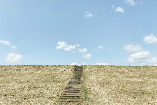 青空に続く階段 青空に続く階段の写真