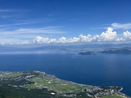 Photo, lake biwa, lake, the scenery, 