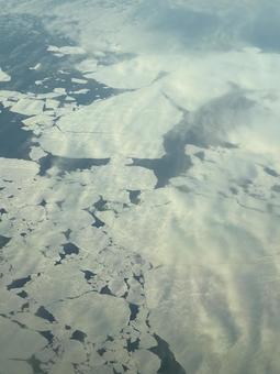 北極海 機上からC 北極海 機上からC 北極,空,流氷の写真素材